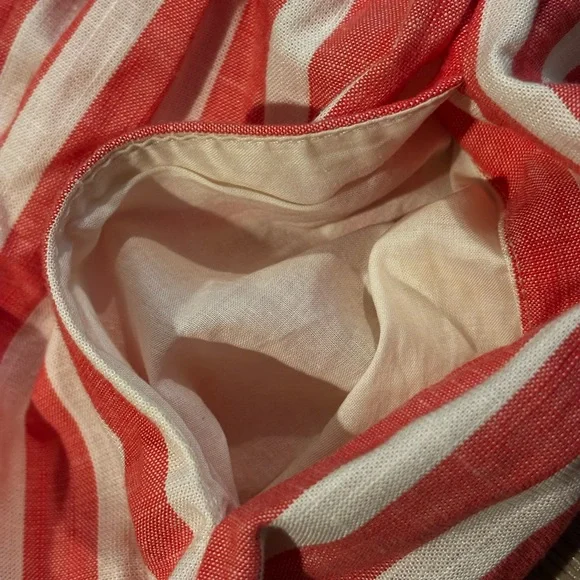 Coral Striped Strapless Smocked A-Line Maxi Dress Coastal Chic NWT Sz Small - Picture 6 of 7